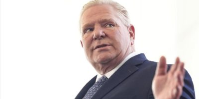 Ontario Premier Doug Ford speaks at a press conference in Toronto.
