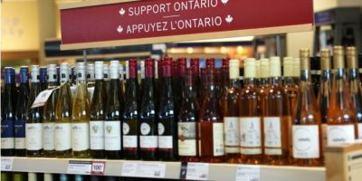 Canadian alcohol on display at an LCBO store in Ottawa