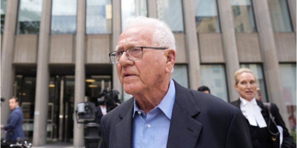 Frank Stronach leaves a Toronto court on June 19, 2026.