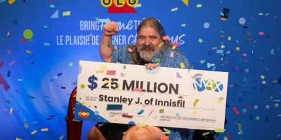 Stanley J. of Innisfil, winner of a $25 million Lotto Max jackpot