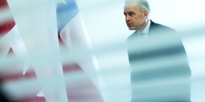 Prime Minister Mark Carney waits to meet Chilean President José Antonio Kast at the United Nations in New York on Sept. 22, 2026.