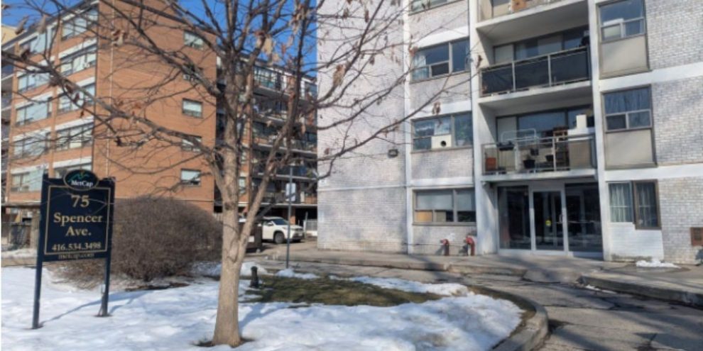 Apartment building at 75 Spencer Avenue in Toronto's west end