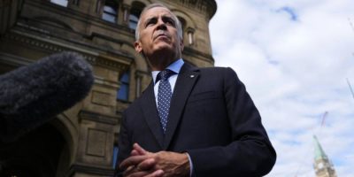 Prime Minister Mark Carney speaks with media in Ottawa on September 1, 2026.