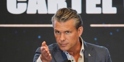 U.S. Defense Secretary Pete Hegseth speaks at a forum in Panama City on Aug. 12, 2026
