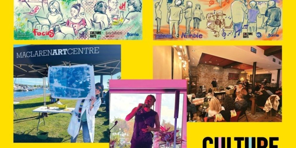 Culture Days collage featuring arts and cultural activities in Barrie
