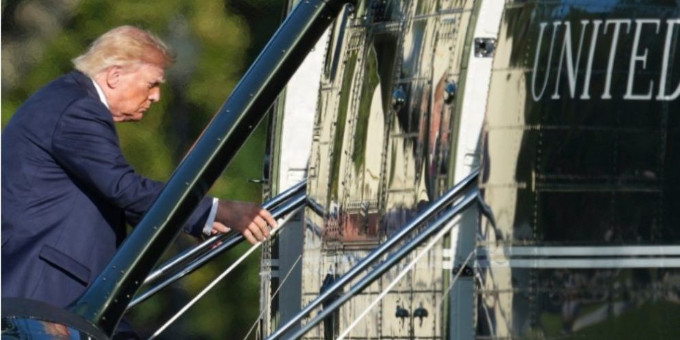 U.S. President Donald Trump boards Marine One near the White House in Washington on Sept. 16, 2026.