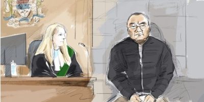 Kenneth Law appears in an Ontario court in an artist's sketch from May 2023.