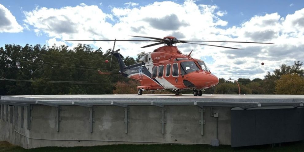 New elevated helipad at Stevenson Memorial Hospital in Alliston