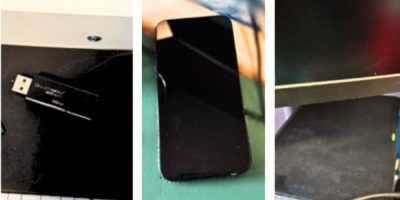 : Electronic devices, including a USB drive, cellular device and laptop, seized by Barrie Police during a child exploitation investigation on Oct. 15, 2026.