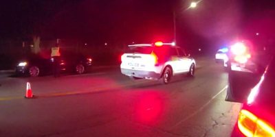 : Barrie Police officers conduct a R.I.D.E. check on Bradford Street in Barrie