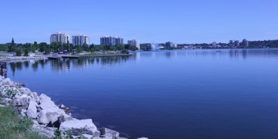 Barrie's skyline across Lake Simcoe