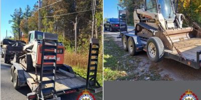 Commercial trailer removed from the road by South Simcoe Police in Innisfil on October 19, 2026.