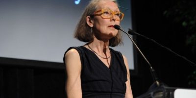 Canadian poet Anne Carson speaks after winning the Griffin Poetry Prize in 2014